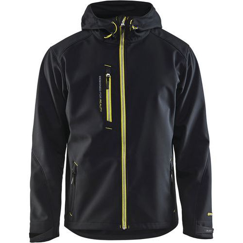 Veste Softshell à Capuche Noir/jaune Fluorescent Taille Xxxl