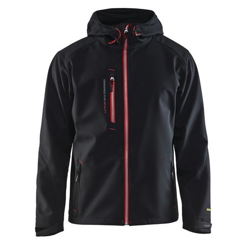 Veste Softshell à Capuche Noir/rouge Taille Xxxl