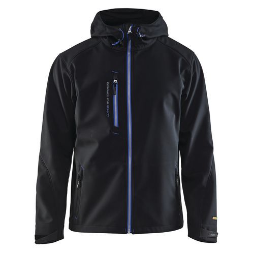 Veste Softshell à Capuche Noir/bleu Roi Taille 4xl