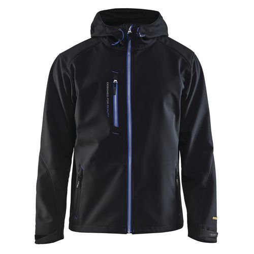 Veste Softshell à Capuche Noir/bleu Roi Taille Xs