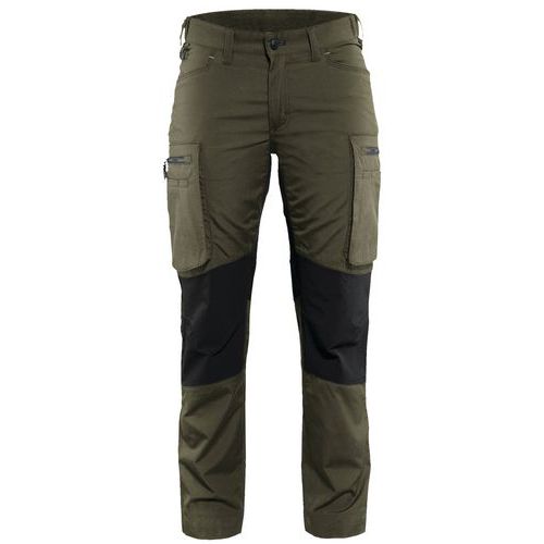 Pantalon De Travail Services Stretch Femme Vert Olive/noir Taille 46