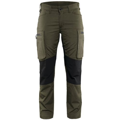 Pantalon De Travail Services Stretch Femme Vert Olive/noir Taille 48