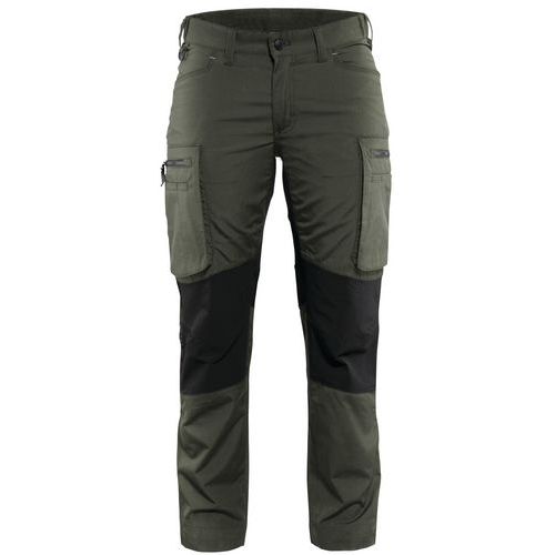 Pantalon De Travail Services Stretch Femme Vert Armée/noir Taille 32