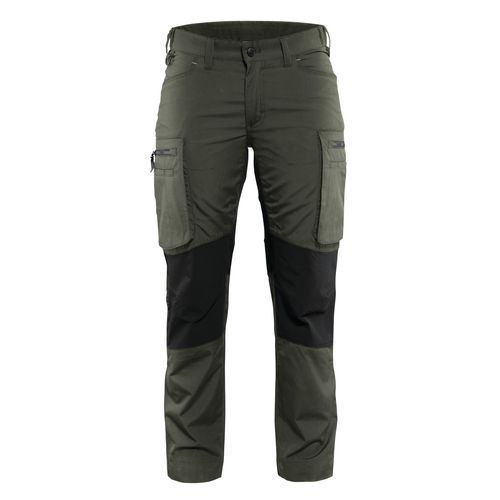 Pantalon De Travail Services Stretch Femme Vert Armée/noir Taille 40