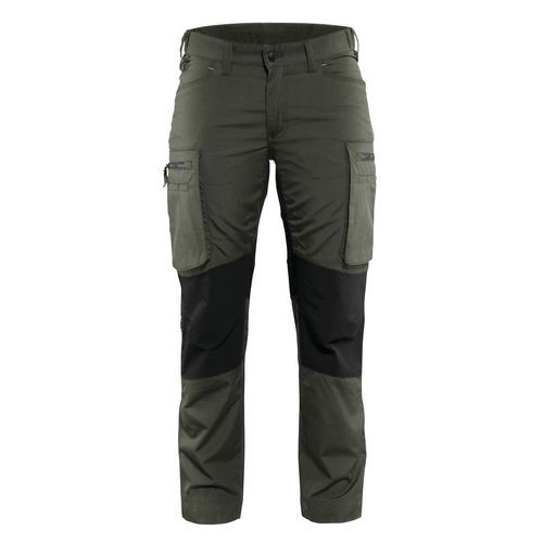 Pantalon De Travail Services Stretch Femme Vert Armée/noir Taille 52