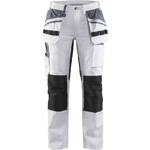 Pantalon De Travail Peintre Stretch Femme Blanc/noir Taille 44