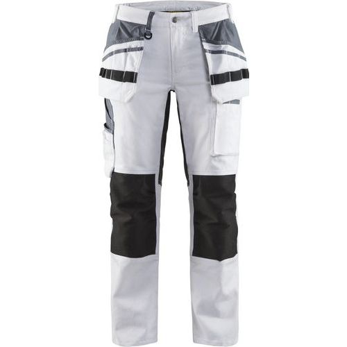Pantalon De Travail Peintre Stretch Femme Blanc/noir Taille 42c