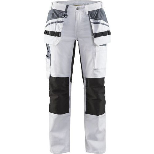 Pantalon De Travail Peintre Stretch Femme Blanc/noir Taille 46c