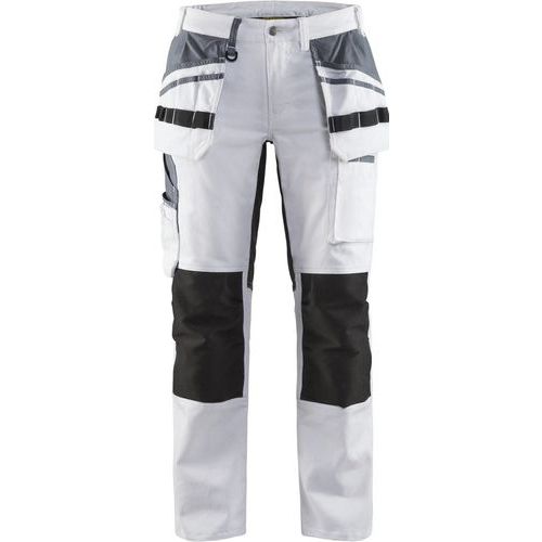 Pantalon De Travail Peintre Stretch Femme Blanc/noir Taille 48c