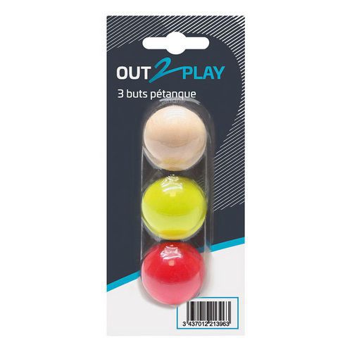 Lot de 3 Buts de Pétanque PVC Ø 75mm Assortis - Entraînement Club