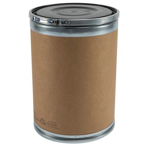 Fût Kraft 80L avec couvercle plastique et cerclage - Hêtre - Recyclable - Transport UN