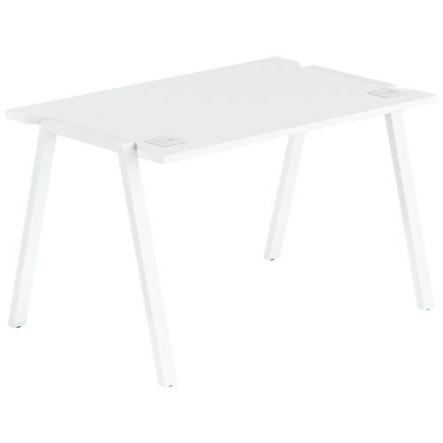 Bureau Gary 120 X 70 Cm Pied Blanc Plateau Blanc