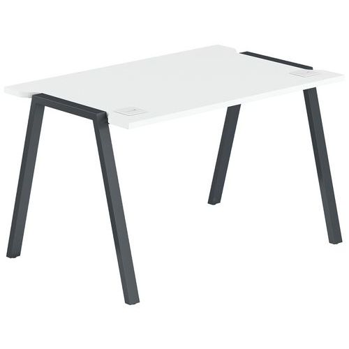 Bureau Gary 140 X 70 Cm Pied Anthracite Plateau Blanc