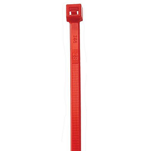 100 Colliers De Serrage Rouge Longueur 200 Mm Type Ser-200s