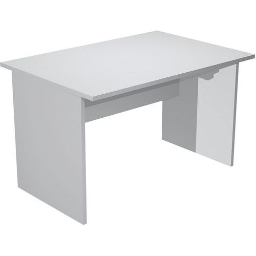 Artarredi - Bureau droit Fast 120 cm Gris - Pieds Panneaux Mélaminé - Éco-responsable