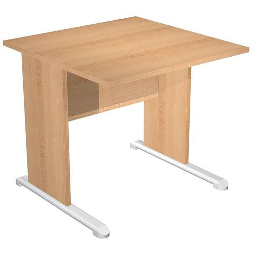 Artarredi - Bureau droit pieds L Fast 80 cm Hêtre - Plateau Mélaminé - Éco-responsable