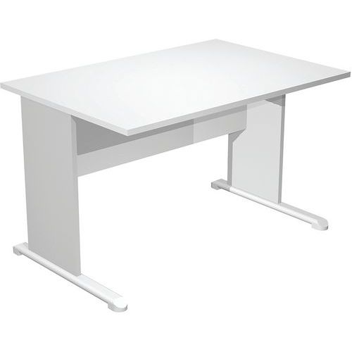 Artarredi - Bureau droit pieds L Fast 120 cm - Blanc/Gris Alu - Éco-responsable