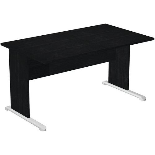 Artarredi - Bureau droit L Fast 120 cm Noir - Plateau Mélaminé Noir - Pieds L Noir - Éco-responsable