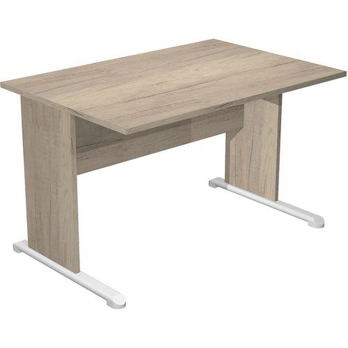 Artarredi - Bureau droit pieds L Fast 120 cm chêne gris - Éco-responsable - 120x80 cm