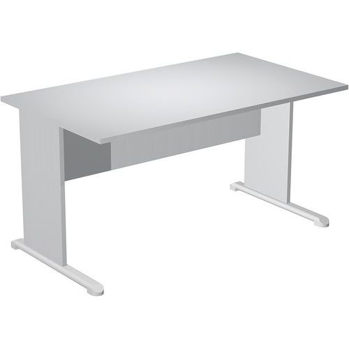 Artarredi - Bureau droit Fast 140 cm Gris - Plateau Mélaminé - Pieds L Gris/Alu - Éco-responsable