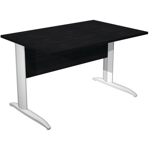 Bureau Droit Pieds L En Métal Fast - 120 Cm - Noir - Blanc
