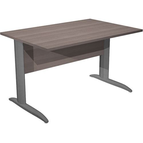 Bureau Droit Pieds L En Métal Fast 120cm Frêne Anthracite
