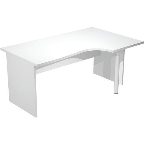Artarredi - Bureau retour droit Fast 160 cm - Blanc - Pieds panneaux, plateau mélaminé, éco-responsable