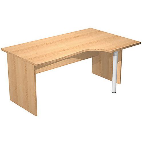 Artarredi - Bureau retour droit pieds panneaux Fast 160 cm Hêtre - 1600x1000mm - Éco-responsable