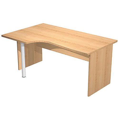 Artarredi - Bureau retour gauche pieds panneaux Fast - 160 cm Hêtre - Éco-responsable et recyclable
