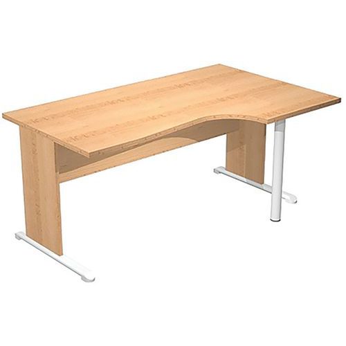 Artarredi - Bureau compact 90° droit pieds L bois Fast - 160cm Hêtre - Éco-responsable