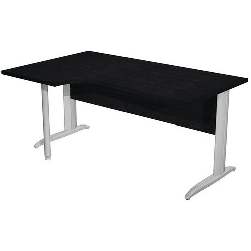 Bureau 90° Gauche Pieds L Métal Fast 160cm Noir Chrome