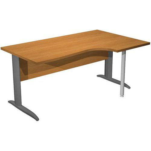 Artarredi - Bureau d'angle 160cm Fast - Noyer Anthracite - Éco-responsable