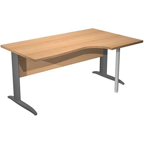 Artarredi - Bureau 90° Fast 160cm Hêtre Anthracite - Pieds L Métal - Éco-responsable