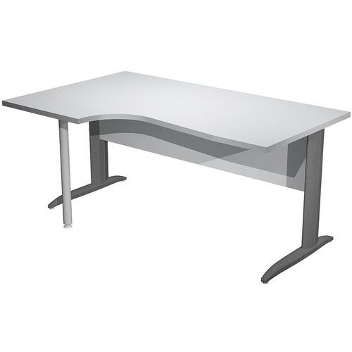 Artarredi - Bureau d'angle Fast 160cm Gris Anthracite - Pieds Métal L - Plateau Mélaminé - Éco-responsable