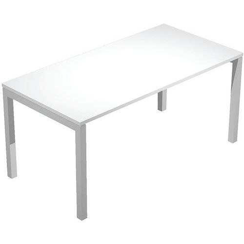 Artarredi - Bureau droit Fast 120cm - Plateau Blanc, Piétement Gris - Éco-responsable