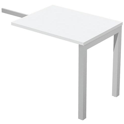 Artarredi - Retour de bureau Fast - 80cm Blanc - 2 pieds Gris - Plateau Mélaminé - Éco-responsable