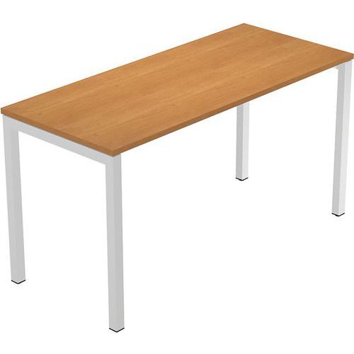 Artarredi - Bureau droit Fast 4 pieds métal - 140x60 cm - Noyer - Éco-responsable