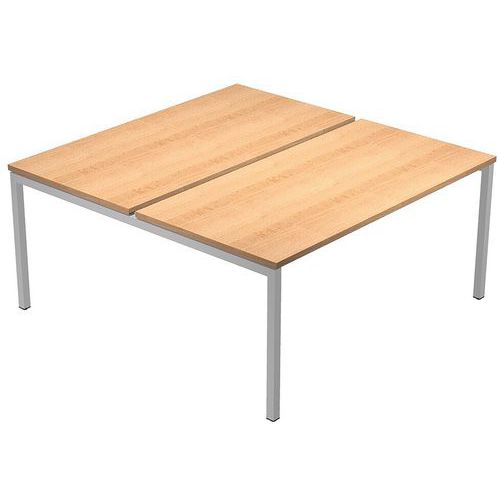 Artarredi - Bureau bench Fast 4 pieds 120x164 cm - Hêtre, Gris - Éco-responsable, Recyclable