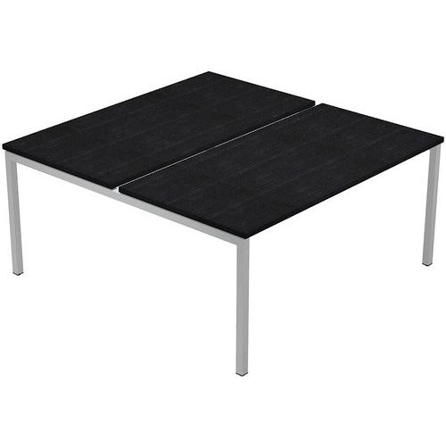 Bureau Bench Fast 4 Pieds Section Carré 160x164 Cm - Noir
