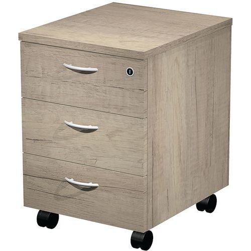 Caisson Mobile 3 Tiroirs Monté Fast - Chêne Canadien