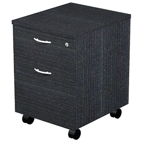 Caisson Mobile Hauteur Bureau Monté 2 Tiroirs Fast - Noir