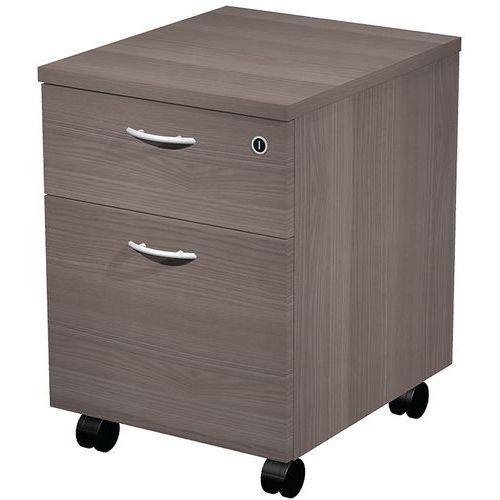 Caisson Mobile Hauteur Bureau Monté 2 Tiroirs Fast - Frêne