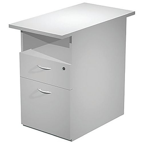 Caisson Demonté Hauteur Bureau 2 Tiroirs Fast 80 Cm Gris