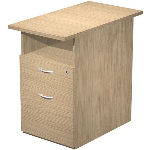 Caisson Demonté Hauteur Bureau 2 Tiroirs Fast 80 Cm Chêne