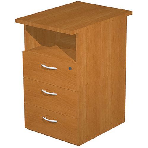 Caisson Demonté Hauteur Bureau 3 Tiroirs Fast 60cm - Aulne
