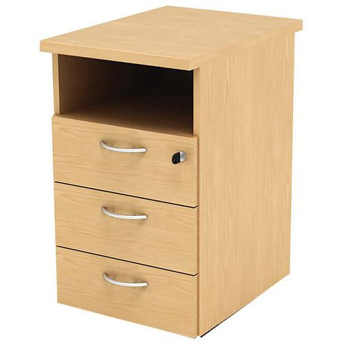 Caisson Demonté Hauteur Bureau 3 Tiroirs Fast 60cm - Hêtre