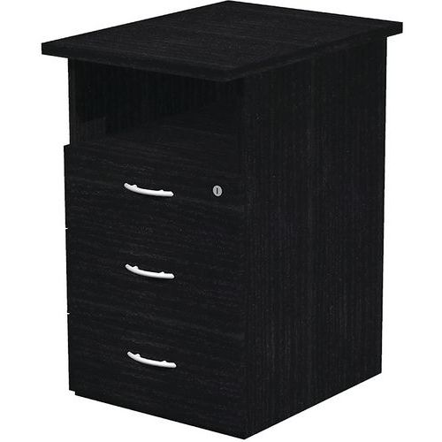 Caisson Demonté Hauteur Bureau 3 Tiroirs Fast 60 Cm - Noir