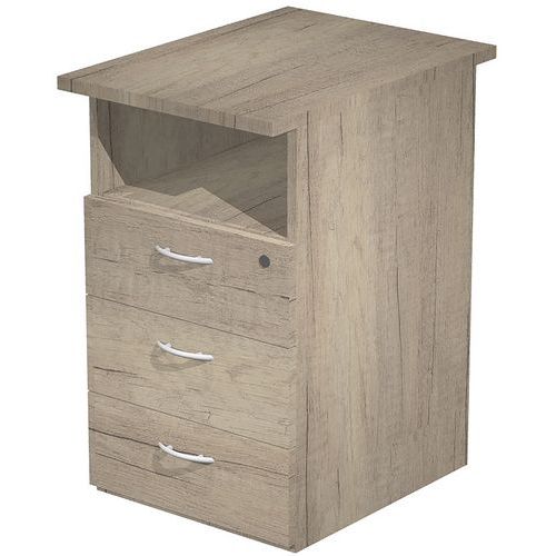 Caisson Demonté Hauteur Bureau 3 Tiroirs Fast 60cm Chêne
