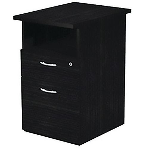 Caisson Hauteur Bureau Demonté 2 Tiroirs Fast P 60cm Noir