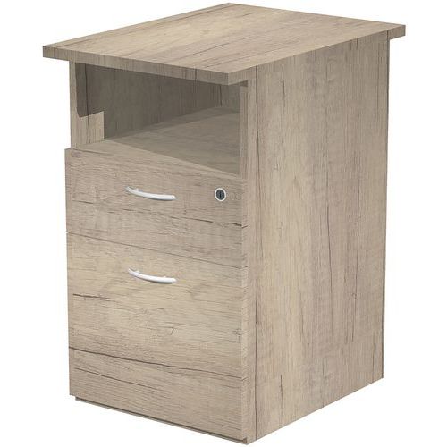 Caisson Hauteur Demonté 2 Tiroir Fast P60cm Chêne Canadien